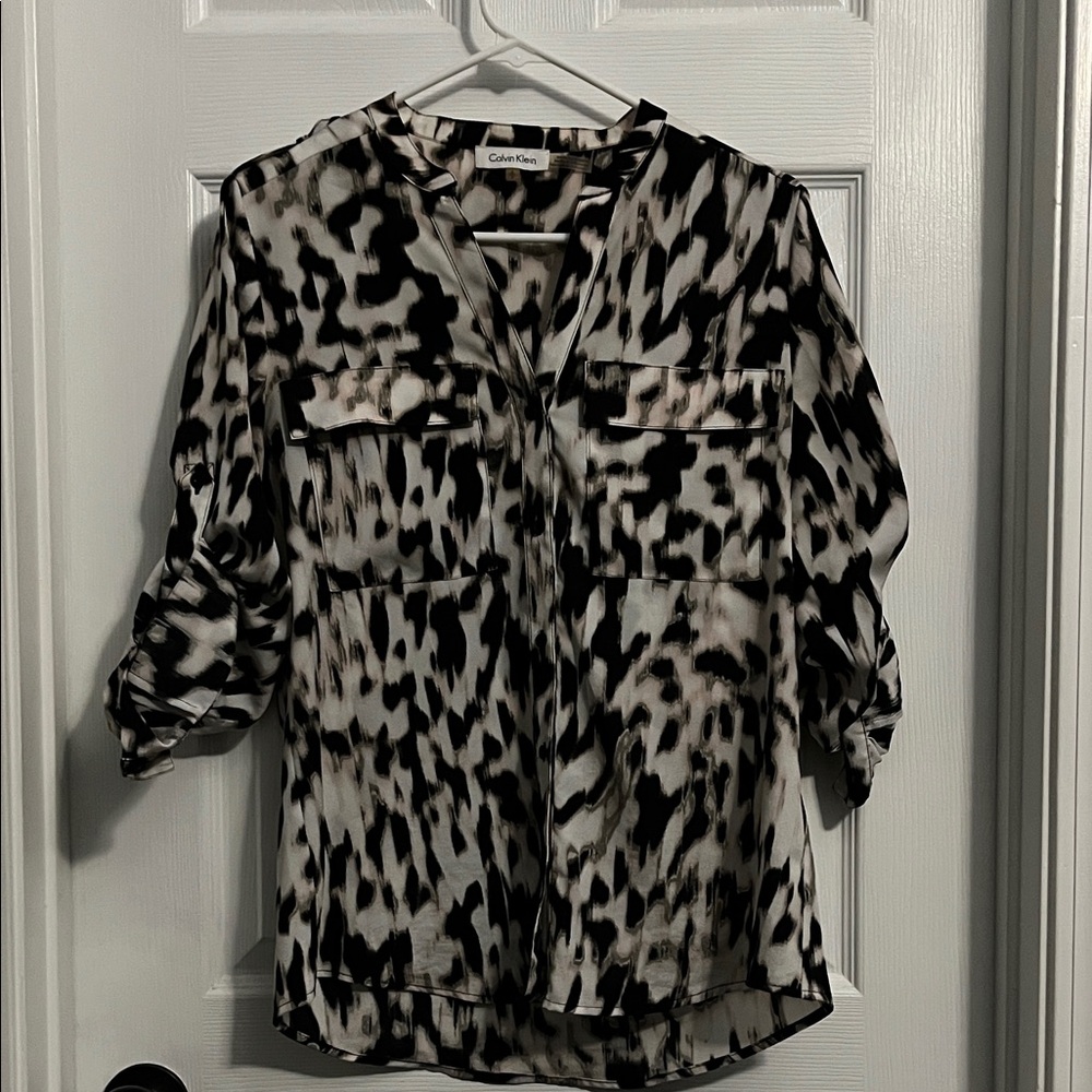 Calvin Klein Monochrome Patterned Blouse
